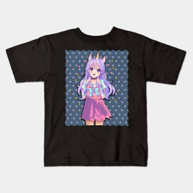 Anime Girl Unicorn Kids T-Shirt by funkyteesfunny